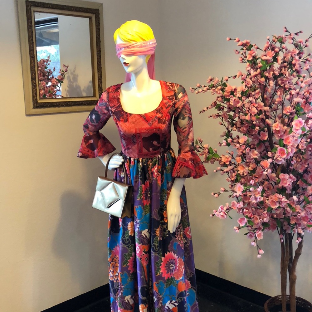 Vintage California Calliope Maxi Dress 1960s